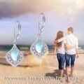 wholesale 925 Sterling Silver Blue Moonstone Leverback Drop Earrings 42mm-0-3