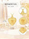 TOUPOP 10K Gold Rose Urn Necklace For Ashes, Custom Engraving Memorial Jewelry-0-5