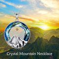 wholesale 925 Sterling Silver Round Blue Crystal Mountain Tree Pendant Necklaces for Women -0-2