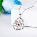 wholesale 925 Sterling Silver Sloth Love Forever Heart Pendant Necklace for Women Girls Gifts-0-1
