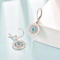 wholesale 925 Sterling Silver & Stone Compass Drop Earrings - Directional Symbol Jewelry for Women Men-0-1