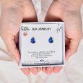 wholesale Sterling Silver Birthstone Teardrop Stud Earrings for Women-0-4