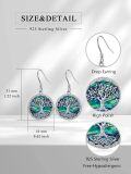 wholesale 925 Sterling Silver Abalone Shell Tree Of Life Dangle Earrings for Women's Gifts-0-4
