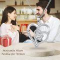 wholesale 925 Sterling Silver 925 with Moissanite Double Heart Pendant Necklace for Women-0-3