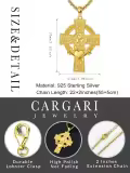 wholesale Gold Celtic Knot Claddagh Heart Cross Pendant Necklace Wholesale for Men & Women - Religious  Set w/ 24 Rope Chain and Box Packaging-0-1