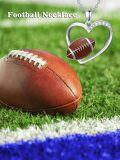 wholesale 925 Sterling Silver Heart with American Football Pendant Necklace Sports s for Women and Girls-0-3