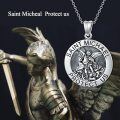 wholesale 925 Sterling Silver Saint Michael Protect Us Medal Necklace Catholic Religious s for Men Women Boys Girls-0-5