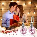 wholesale 925 Sterling Silver Celtic Knot Blue Crystal Drop Earrings For Women-0-5