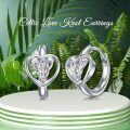 wholesale 925 Sterling Silver Celtic Trinity Knot Heart Hoop Earrings White Gold Plated For Women-0-1