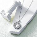 wholesale 925 Sterling Silver Cross Pendant Necklace with Knight and Shield Design - Religious Christian  for Women & Men-0-2