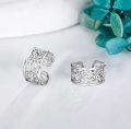 wholesale 925 Sterling Silver Vintage Floral Openwork Cuff Bangle Ring-0-4