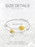 wholesale 925 Sterling Silver Bee & Sunflower Charm Bracelet for Women and Girls Gift-0-1