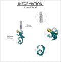wholesale 925 Sterling Silver Blue Enamel Gecko Charm Pendant for Bracelets Necklaces s Women Girls Kids-0-4
