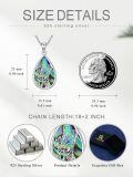 wholesale 925 Sterling Silver Tree of Life Abalone Shell Teardrop Pendant Necklace for Women Romantic s-0-3