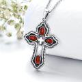 wholesale Sterling Silver Cross Pendant w Jade Red Agate Lapis Turquoise for Women-0-17