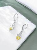 wholesale 925 Sterling Silver Heart Birthstone Celtic Knot Dangle Leverback Earrings-0-54