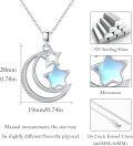 wholesale 925 Sterling Silver Star & Crescent Moon Pendant with Blue Mother of Pearl Stone Necklaces for Women Birthdays Gifts Jewelry Accessories 43mm x 68mm-0-3