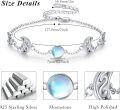 wholesale 925 Sterling Silver & Rainbow Moonstone Adjustable Bracelet - Lunar Phases s for Her-0-3