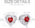 wholesale 925 Sterling Silver Birthstone Heart Stud Earrings Jewelry Gifts for Women-0-53