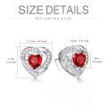 wholesale 925 Sterling Silver Birthstone Heart Stud Earrings Jewelry Gifts for Women-0-53