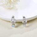 wholesale 925 Sterling Silver Heart Opal Wing Stud Dangle Earrings  for Women Girls-0-2
