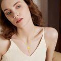 wholesale  14K Gold Plated Sterling Silver Birth Flower Stone Necklace w Key Pendant 18 +2 Chain ( chars)-0-3