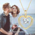 wholesale 14K Gold Heart Necklace - Elegant 0.75 Simple Design for Women, Ideal Gift for Valentine's Day, Birthday, Anniversary-0-4