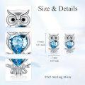 wholesale 925 Sterling Silver Blue Austrian Crystal Owl Stud Earrings-0-3