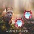 wholesale 925 Sterling Silver Red Cat Moonstone Stud Earrings for Women-0-5