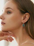 wholesale 925 Sterling Silver Green Ocean Jasper Drop Earrings Wholesale With Zircon Accents-0-1
