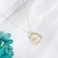 wholesale 14K Gold Heart Pendant Diamond Necklace for Women-0-4