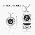 wholesale 925 Sterling Silver Zodiac Sign Pendant Necklace Wholesale With Black Enamel And Crystal Accents-0-1
