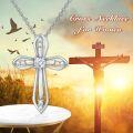 wholesale 925 Sterling Silver 925 with White Cubic Zirconia Cross Pendant Necklaces for Women s-0-1
