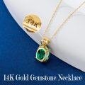 wholesale 14K Gold Diamond (I2 I3) 2Ct Oval Birthstone Necklace for Women Mom-0-2