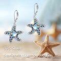 wholesale 925 Sterling Silver Abalone Shell Viking Starfish Leverback Earrings-0-4