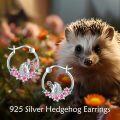 wholesale 925 Sterling Silver Hedgehog Flower Hoop Earrings Gift for Women Girls-0-5