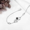 wholesale 925 Sterling Silver Infinity Paw Print Heart Bracelet for Women -0-2