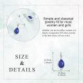 wholesale 925 Sterling Silver Natural Lapis Lazuli Teardrop Dangle Earrings for Women Girls Gift Jewelry 48mm Long-0-3