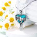 wholesale 925 Sterling Silver Turquoise Heart-Shaped Elephant Pendant Necklace with 30 Chain-0-4