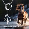 wholesale 925 Sterling Silver Horseshoe & Horse Head w/Cross Pendant Necklaces for Women Girls  Set-0-1