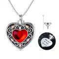 TOUPOP Sterling Silver Rose Crystal Flower Urn Necklace For Ashes-0-0