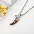 wholesale 925 Sterling Silver Wolf Head with Amber Arrowhead and Runes Pendant Necklace for Men-0-3