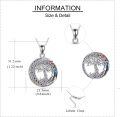 wholesale 925 Sterling Silver Rainbow Crystal Tree of Life Pendant Necklace-0-4