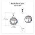 wholesale 925 Sterling Silver Celtic Tree Of Life Crescent Moon Rainbow Crystal Pendant Necklace-0-4