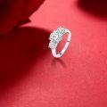 wholesale 3 Ct Moissanite Engagement Wedding Ring For Woman 925 Sterling Silver Moissanite Three Stone Rings D Color Vvs1 Promise Diamond Ring Anniversary Valentine's Day Gifts For Wife Girlfriend Size 6-9 -0-6