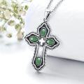 wholesale Sterling Silver Cross Pendant w Jade Red Agate Lapis Turquoise for Women-0-7