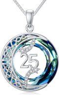 wholesale TOUPOP Birthday Gifts Moon Star Necklace 925 Sterling Silver Celtic Moon Jewelry Blue Crystal Christmas Gifts For Women Wife Mom Grandma -0-0