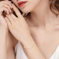 wholesale 14k Gold White Opal Ball Bead Station Chain Bracelet-0-1