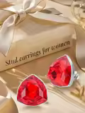 TOUPOP Sterling Silver Crystal Birthstone Stud Earrings for Women-0-1