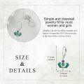 wholesale 925 Sterling Silver Green Enamel Thistle Flower Drop Earrings Leverback  for Women Girls-0-4